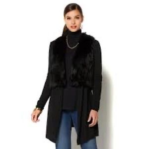 IMAN Black Faux Fur Vest
